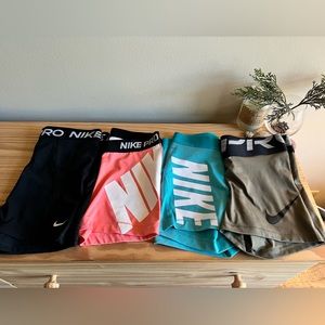 Nike Women's Athletic Shorts - Black, Pink, Teal, Olive